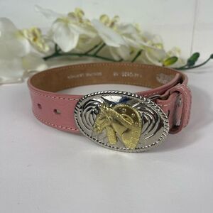 Nocona Baby Girl Leather Belt Pink size newborn to 2 years see measurement